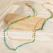 Turquoise Titanium Steel Double-Layered Necklace-One Size-Fancey Boutique