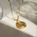 18K Gold-Plated Stainless Steel Spiral Pendant Necklace-One Size-Fancey Boutique