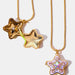 Rhinestone Decor Star Box Pendant Necklace-One Size-Fancey Boutique