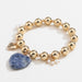 Natural Stone Gold-Plated Heart Bracelet-One Size-Fancey Boutique