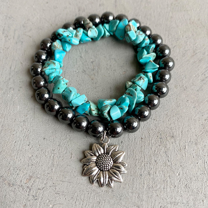 Turquoise Alloy Bracelet-One Size-Fancey Boutique