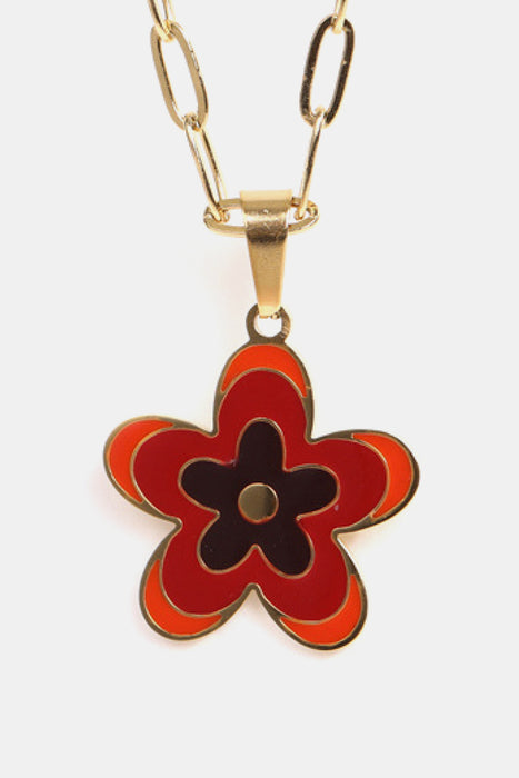 Flower Pendant Stainless Steel Necklace-Fancey Boutique