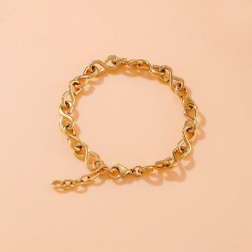 Stainless Steel Figure 8 Chain Link Bracelet-One Size-Fancey Boutique