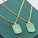 Gold-Plated Natural Stone Pendant Necklace-One Size-Fancey Boutique