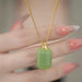 Gold-Plated Natural Stone Pendant Necklace-One Size-Fancey Boutique