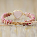 Rose Quartz Heart Beaded Bracelet-One Size-Fancey Boutique