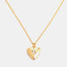 Zircon Heart Shape 14K Gold-Plated Pendant Necklace-One Size-Fancey Boutique