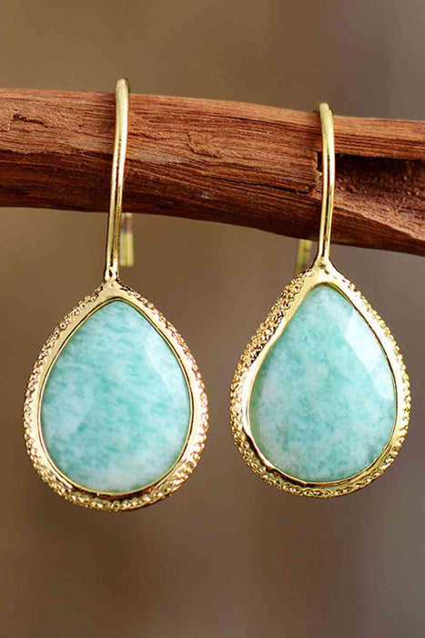 Color-One Size-Handmade Natural Stone Teardrop Earrings-Fancey Boutique