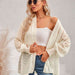 Color-Lantern Sleeve Open Front Sheer Cardigan-Fancey Boutique