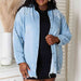 Color-S-RISEN Full Size Distressed Raw Hem Denim Jacket-Fancey Boutique