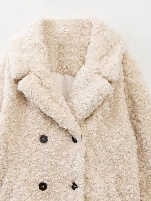 Color-Faux Fur Button Up Lapel Neck Coat-Fancey Boutique
