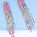 Color-One Size-Rhinestone Fringed Dangle Earrings-Fancey Boutique