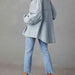 Color-Button Down Raw Hem Denim Jacket-Fancey Boutique