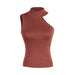 Color-Red-Summer Off shoulder Halter Shoulder Small Sling Vest Slim Knit Bottoming Shirt-Fancey Boutique