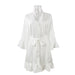 Color-White-Sexy Pajamas Sexy Artificial Silk Lotus Leaf Cuff Cardigan Outerwear Gown Nightgown-Fancey Boutique