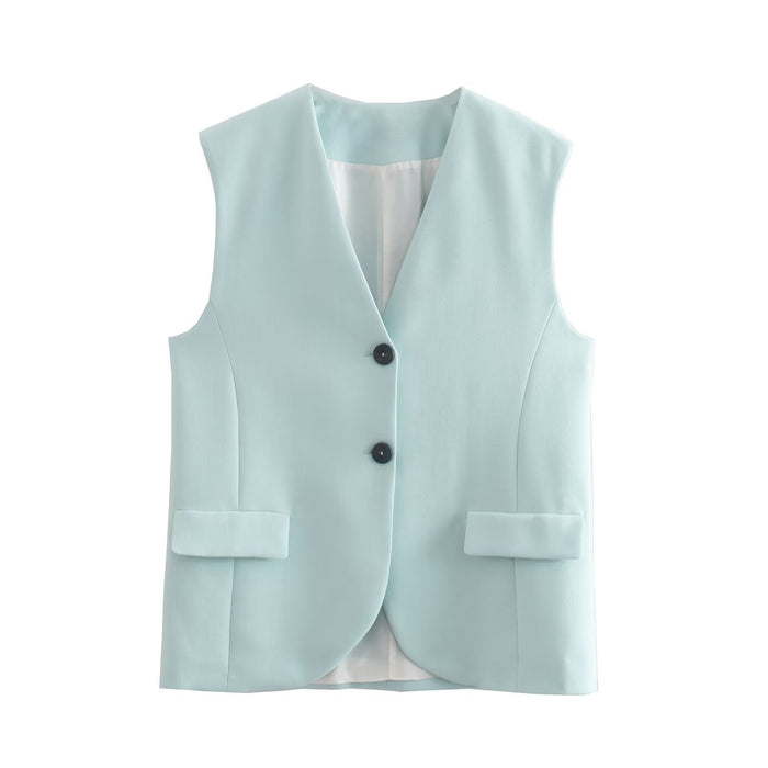 Color-Blue-Western Vest Women Outdoor Vest Thin Vest Spring Autumn Women-Fancey Boutique