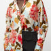Color-Summer Women Clothing Collared Floral Print Satin Long Sleeve Shirt Top-Fancey Boutique