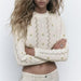 Color-Sweet Floral Embroidered Knitted Sweater-Fancey Boutique