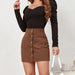 Color-Autumn Winter Corduroy Hip Skirt Single Breasted Slim Fit Solid Skirt Women Clothing-Fancey Boutique
