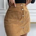 Color-Autumn Winter Corduroy Hip Skirt Single Breasted Slim Fit Solid Skirt Women Clothing-Fancey Boutique