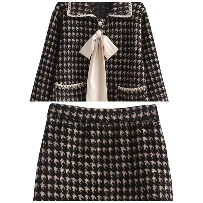 Color-Black-Autumn Winter Mink Fur Set Women Slim Two Piece Overskirt Set-Fancey Boutique