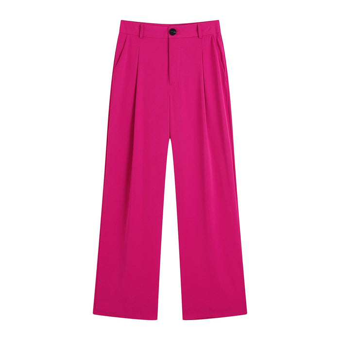 Color-Pink-High Waist Wide Leg Set Casual-Fancey Boutique