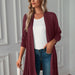 Color-Women Clothing Autumn Solid Color Long Sleeve Long Women Cardigan-Fancey Boutique