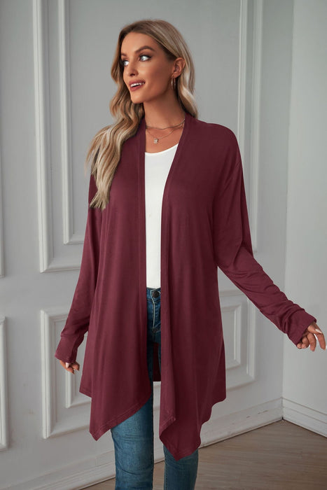 Color-Women Clothing Autumn Solid Color Long Sleeve Long Women Cardigan-Fancey Boutique