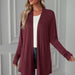 Color-Women Clothing Autumn Solid Color Long Sleeve Long Women Cardigan-Fancey Boutique