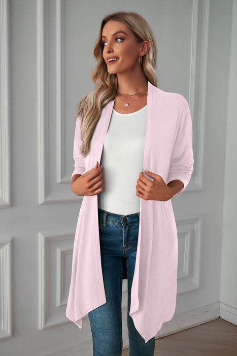 Color-Women Clothing Autumn Solid Color Long Sleeve Long Women Cardigan-Fancey Boutique