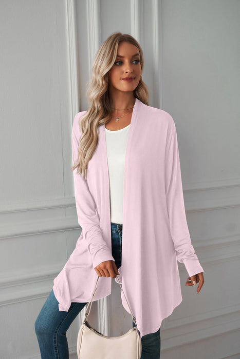 Color-Women Clothing Autumn Solid Color Long Sleeve Long Women Cardigan-Fancey Boutique