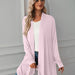 Color-Women Clothing Autumn Solid Color Long Sleeve Long Women Cardigan-Fancey Boutique