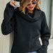 Color-Women Top Autumn Winter Casual Loose Sweater All Match Solid Color Polo Collar Pullover Sweater-Fancey Boutique