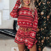 Color-Autumn Winter Printed Long Sleeved Casual Christmas Loungewear Suit Pajamas Women-Fancey Boutique