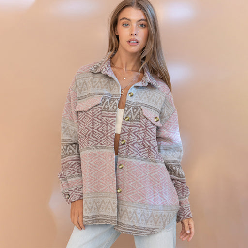 Color-Aztec Woolen Coat Aztec Vintage Jacket-Fancey Boutique