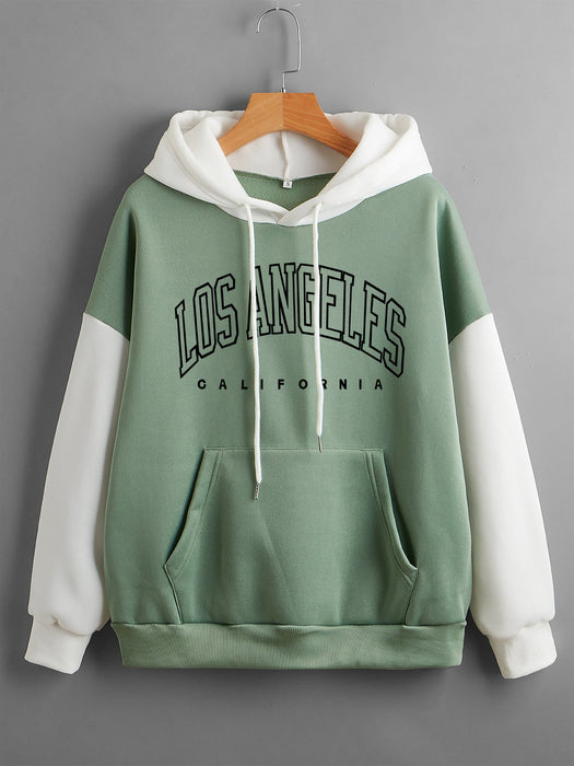 Color-Mint-Autumn Fleece Lined Fresh Sweet Women Pullover Trendy Korean Letter Graphic Print-Fancey Boutique