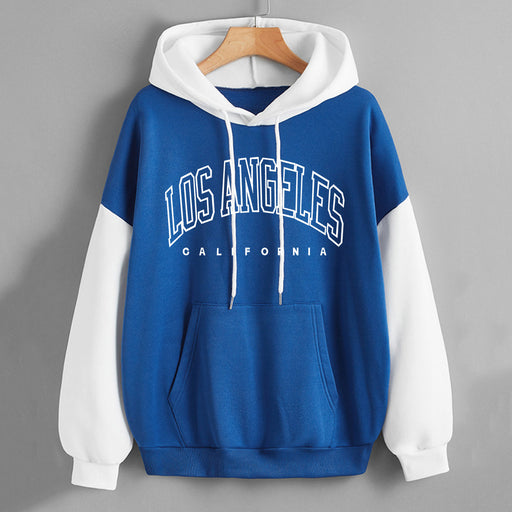 Color-Blue-Autumn Fleece Lined Fresh Sweet Women Pullover Trendy Korean Letter Graphic Print-Fancey Boutique