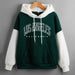 Color-blackish green-Autumn Fleece Lined Fresh Sweet Women Pullover Trendy Korean Letter Graphic Print-Fancey Boutique