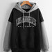 Color-Black-Autumn Fleece Lined Fresh Sweet Women Pullover Trendy Korean Letter Graphic Print-Fancey Boutique