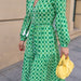 Color-Autumn Women Tassel Lace up Long Geometric Abstract Dress-Fancey Boutique