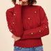 Color-Autumn Winter Fashionable Hand Crocheted Floral Crew Neck Pullover Sweater-Fancey Boutique