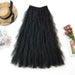 Color-Black-Heavy Craft Wave Irregular Asymmetric Layering tiered Mesh Bubble Skirt High Waist Fairy Skirt-Fancey Boutique