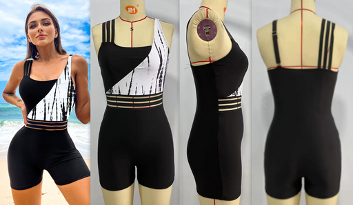 Color-Multi-2-Push Up One Piece Swimsuit Women Patchwork Monokini Bathing Suits Swimwear-Fancey Boutique