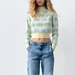 Color-Autumn High Neck Jacquard Short Knitted Pullover Sweater Women-Fancey Boutique