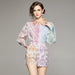 Color-Women Clothing Collared Regular Sleeve Elegant Floral Short Sets-Fancey Boutique
