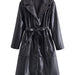 Color-Autumn Women Clothing Street Casual Long Leather Wind Coat Women-Fancey Boutique