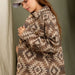 Color-Beige khaki-Autumn Winter Women Clothing Loose Version Long Sleeve Retro Coat Jacket-Fancey Boutique