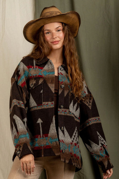 Color-Black Coffee Color-Autumn Winter Women Clothing Loose Version Long Sleeve Retro Coat Jacket-Fancey Boutique