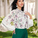 Color-Women Spring Fall Elegant Lantern Sleeve Shirts-Fancey Boutique