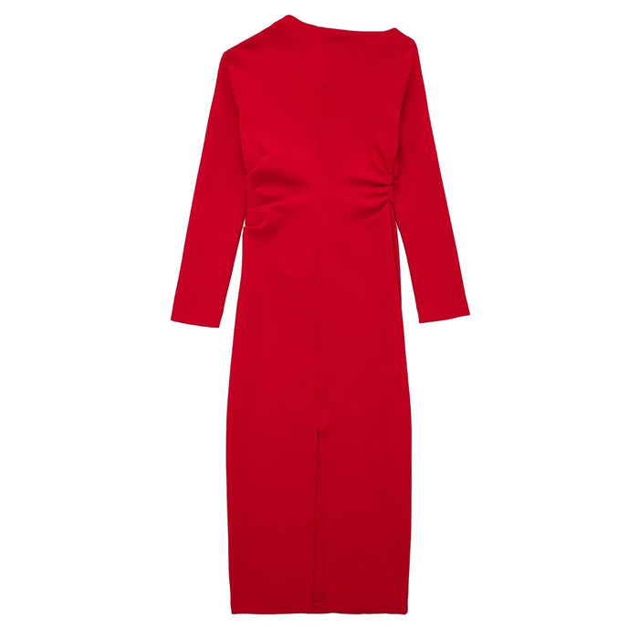 Color-Classic Red Dress Lady Sheath Dress Women-Fancey Boutique